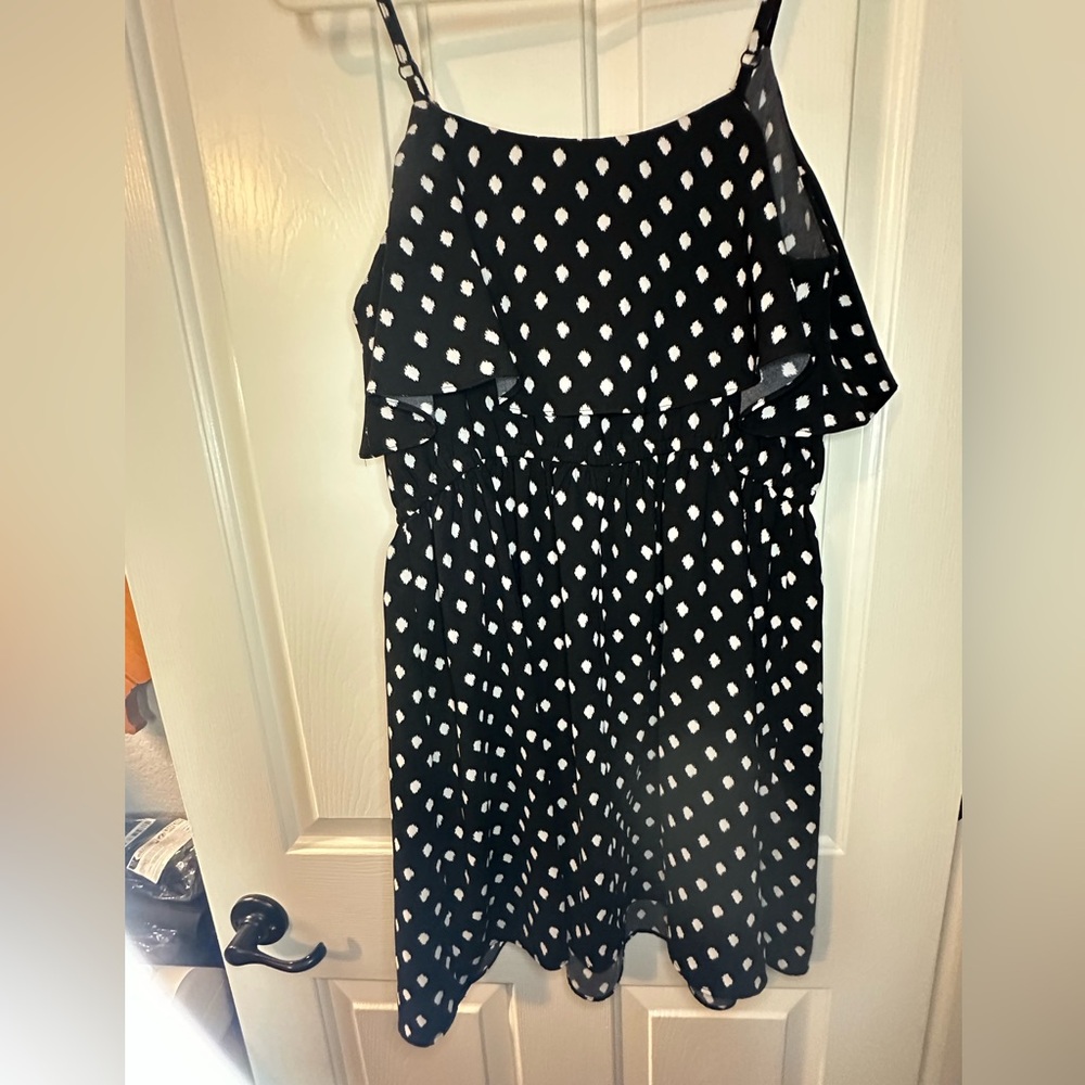 Elle Black and White Polka Dot Dress